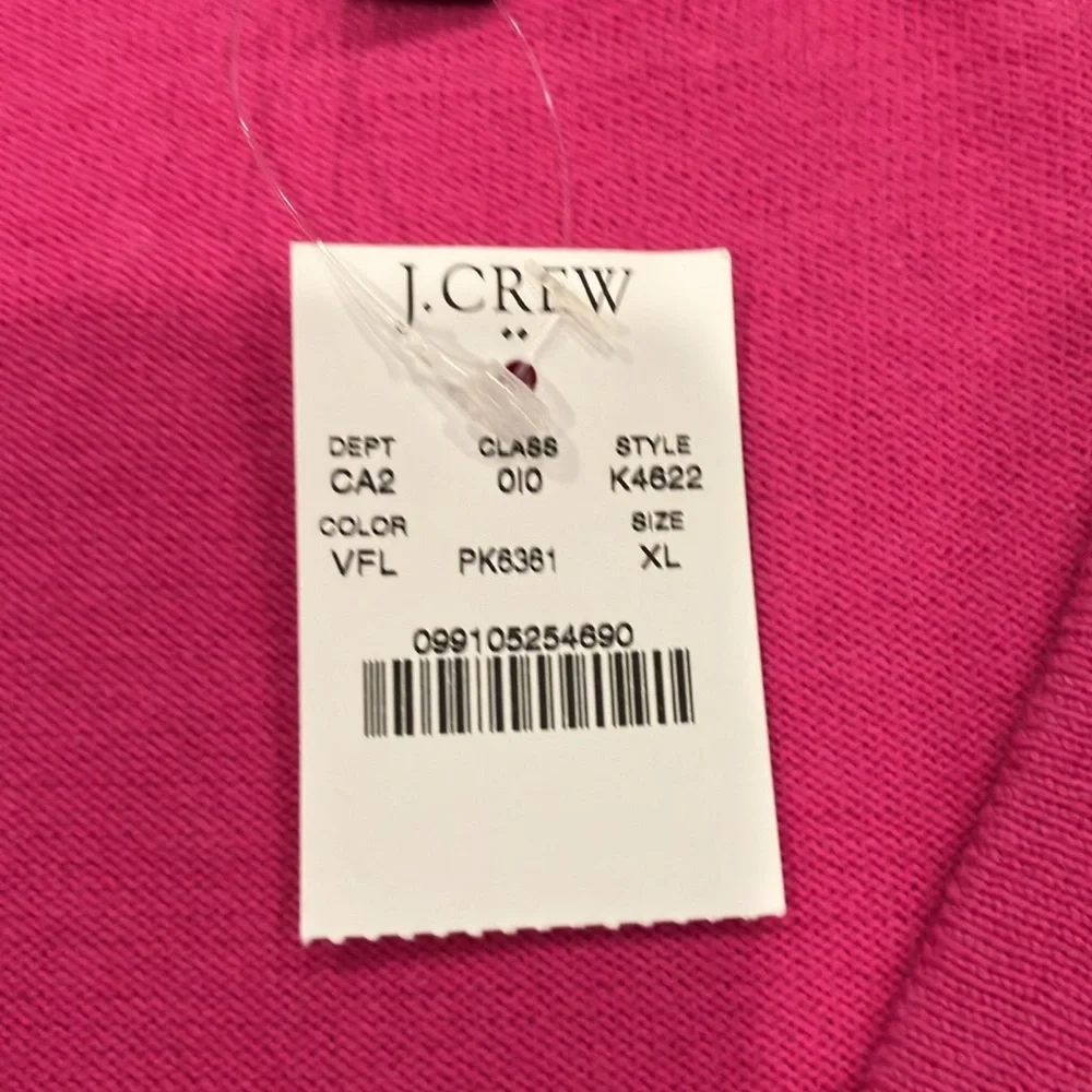 J. Crew | Hot Pink Long Sleeve Pop Over Sweater